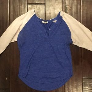 Blue and White Baseball Tee